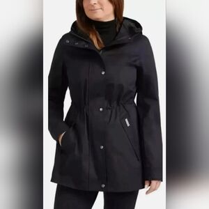****(SOLD**** Ladies Water Resistant Cotton Smock Rain Jacket Black